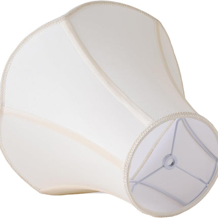2 Pcs Scalloped Lamp Shades Cream Scallop Lamp Shade 6.7``Top x 13``Bottom x 10``High(Spider) Morden Bell Lampshade for Table & Bedside Lamp - Faux Silk Fabric.
