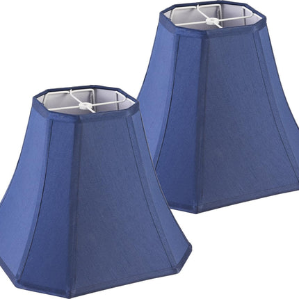 2 Pcs Navy Blue Square Cute Lamp Shades Octagonal Faux Silk Lampshade Replacement Medium Lampshade 6.5×13×10.6IN(Spider) Vintage Lamp Shade for Table & Floor Lamp - Easy Assembly.