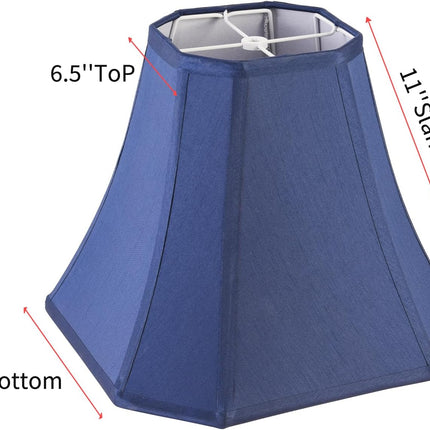 2 Pcs Navy Blue Square Cute Lamp Shades Octagonal Faux Silk Lampshade Replacement Medium Lampshade 6.5×13×10.6IN(Spider) Vintage Lamp Shade for Table & Floor Lamp - Easy Assembly.
