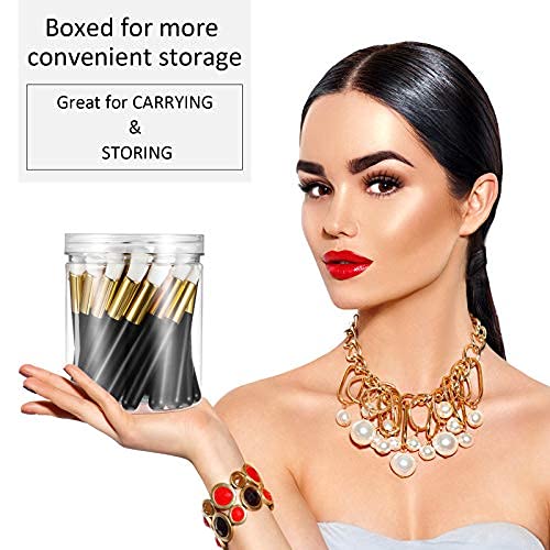 30 Pieces Lash Brushes for Cleaning Lash Shampoo Brushes for Eyelash with Container Blackhead Removing Nose Pore Deep Cleaning(4 Inch,Black).