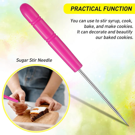 10 Pieces Plaque Frame Cookie Cutter Stainless Steel Biscuit Cutter Fondant Cake Decorating Tools and 6 Pieces Sugar Stirring Pins for Kitchen Baking.