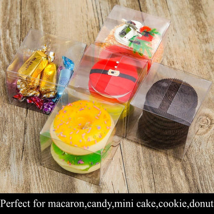 100Pack 3x3x3 Inch Clear Boxes for Hot Chocolate Bomb, Small Gifts, Bakery, Strawberries, Cupcake, Charcuterie, Christmas Party Favors.