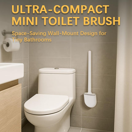 Mini RV Silicone Toilet Brush with TPR Bristles & ABS Detachable Handle Set, Flexible 360°Deep Cleaners Brushes, Wall-Mounted Design for Space-Saving RV Bathrooms Toilet Bowl Brush (Black).