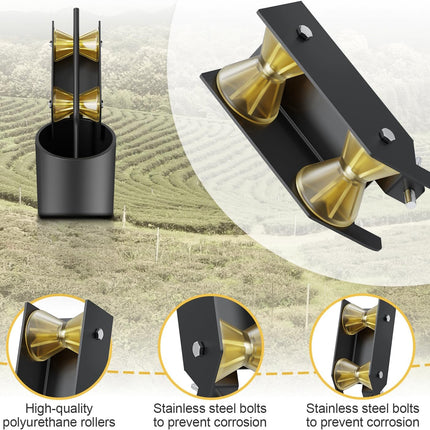 Well Pump Pulling & Installing Assist Tool, Rollers for Wire, Cable, Poly Pipe, Flexible Pipe, Pulling Well Pump the Easy Way, Sits on Top of the Well Casing to Assist Pulling.