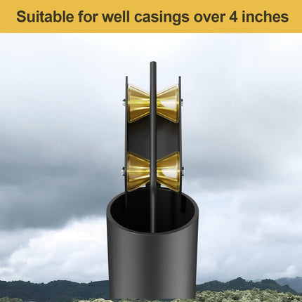 Well Pump Pulling & Installing Assist Tool, Rollers for Wire, Cable, Poly Pipe, Flexible Pipe, Pulling Well Pump the Easy Way, Sits on Top of the Well Casing to Assist Pulling.