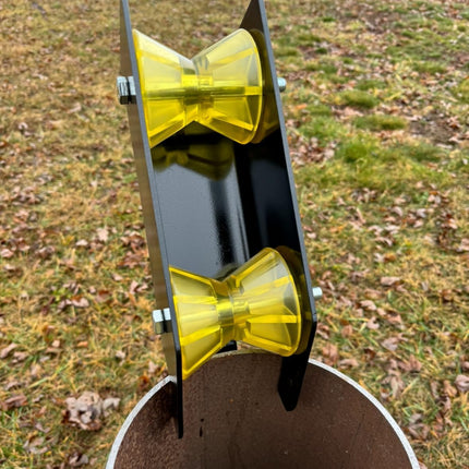 Well Pump Pulling & Installing Assist Tool, Rollers for Wire, Cable, Poly Pipe, Flexible Pipe, Pulling Well Pump the Easy Way, Sits on Top of the Well Casing to Assist Pulling.