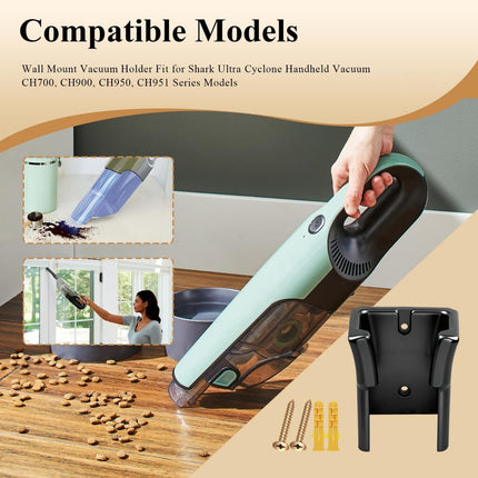 1 Pc Wall Mount Vacuum Holder/Docking Station/Cordless Organizer, Fit for Shark Ultra Cyclone Handheld Vacuum CH700, CH900, CH950, CH951 Series Models, with Screws & Drywall Anchors, Save Space.
