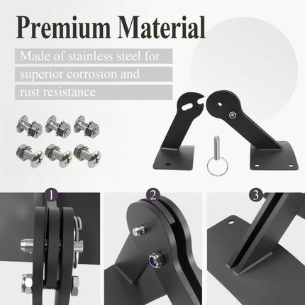 Stainless Lid Hinge Kit Compatible with Weber Smokey Mountain Grill 18.5" & 22.5" Model, One Touch BBQ Quick Release - Let The Lid Connect to The Grill, Black.