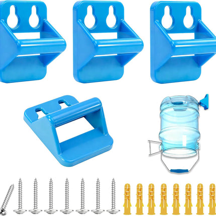4 pcs Multifunctional Ice Bucket Hanger Bracket, Ice Bucket Hook Holder, Fit for Saf-T-Ice Tote Drying Rack, W/Screws & Anchors, for Sanitary Drying, Cleaning, Convenient Storage.