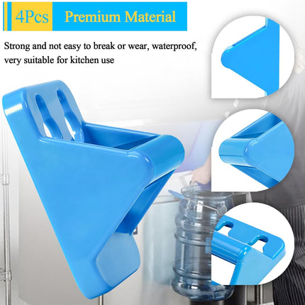 4 pcs Multifunctional Ice Bucket Hanger Bracket, Ice Bucket Hook Holder, Fit for Saf-T-Ice Tote Drying Rack, W/Screws & Anchors, for Sanitary Drying, Cleaning, Convenient Storage.