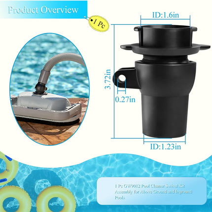 1 Pc GW9012 Pool Cleaner Swivel Kit Assembly Compatible with Great White, Lil Shark, 9000 & GW8000 Above Ground Pool Cleaner and GW9500 In-Ground Pool Cleaner, Automatic Pool Cleaner Replacement Part.