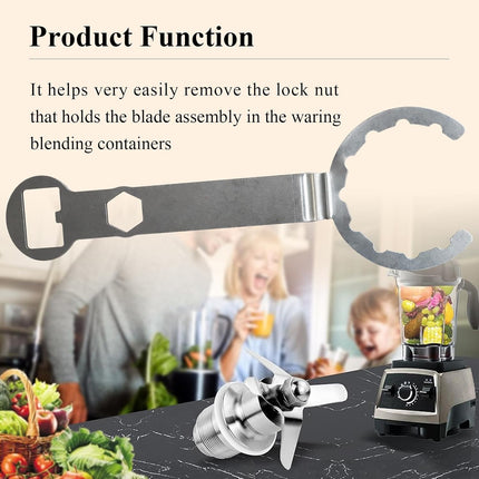 002963 Improved Removal Wrench, To Remove One Gallon Cb Series Blender Jars Lock Nut and Blade, Fit for Waring CB6 CB10 CB15 Lock Nut 012008 & Blade Assembly 502977, As a Bottle Opener (3 in 1).