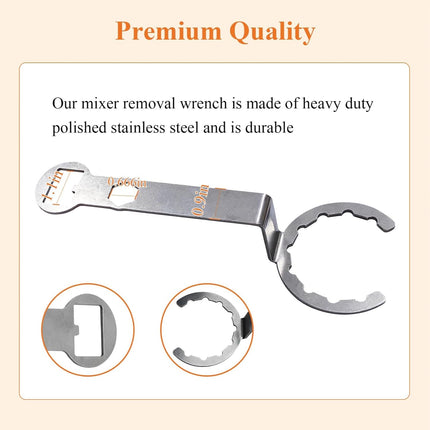 002963 Improved Removal Wrench, To Remove One Gallon Cb Series Blender Jars Lock Nut and Blade, Fit for Waring CB6 CB10 CB15 Lock Nut 012008 & Blade Assembly 502977, As a Bottle Opener (3 in 1).