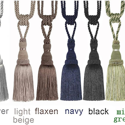 2 Pack Curtain Tiebacks Tassel Drapery Tie-Backs Rope Handmade Holdbacks Home Office Hotel Decorative (Mix Beige, 2 Pack).