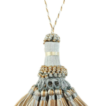 Elegant Polyester Tassel Handmade Colorful Craft Tassels Charms for Key Chain Straps DIY Accessories (Blue, 4 Pack).