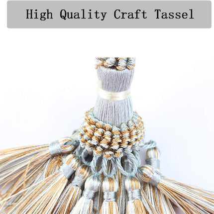 Elegant Polyester Tassel Handmade Colorful Craft Tassels Charms for Key Chain Straps DIY Accessories (Blue, 4 Pack).