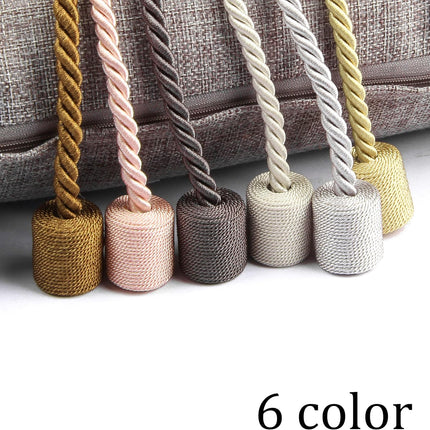 Magnetic Curtain Tiebacks Tassel Ties Backs Holdbacks Rope Convenient Drapes Handmade Home Office Decorative (Gold).