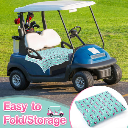 2 Pack Golf Cart Seat Covers Funny Seat Towel Blanket with 2 Large Front Pockets & Non Slip Backing Universal Fit for 2 Person Golf Cart 52" x 30".