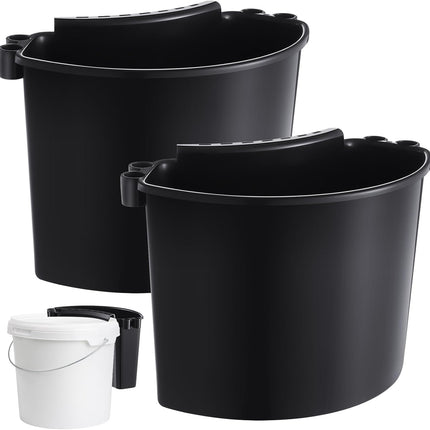 2 Pcs Car Detailing Bucket Organizer 10.2 x 7.8 x 5.5 Inch Car Washing Bucket Caddy Portable Multipurpose Hanging Organizer for Accessories Tool Home Garden Camping (Black).