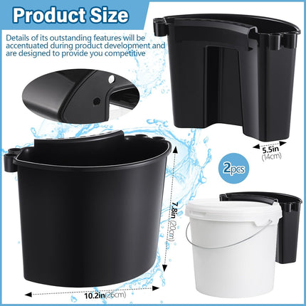 2 Pcs Car Detailing Bucket Organizer 10.2 x 7.8 x 5.5 Inch Car Washing Bucket Caddy Portable Multipurpose Hanging Organizer for Accessories Tool Home Garden Camping (Black).