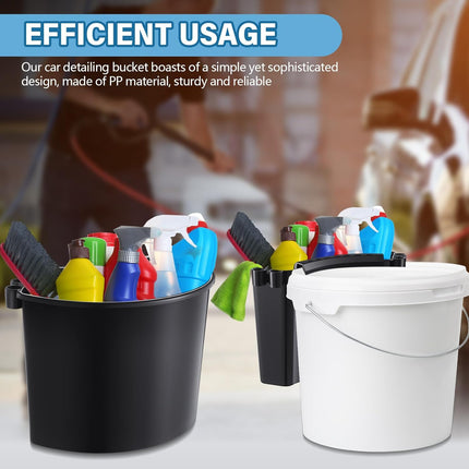 2 Pcs Car Detailing Bucket Organizer 10.2 x 7.8 x 5.5 Inch Car Washing Bucket Caddy Portable Multipurpose Hanging Organizer for Accessories Tool Home Garden Camping (Black).