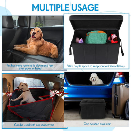 Car Back Seat Extender for Dogs up to 300lbs Car Seat Extender Back and Front Gap Filler with Storage Prevent Your Dogs from Falling Off(1 Pack).