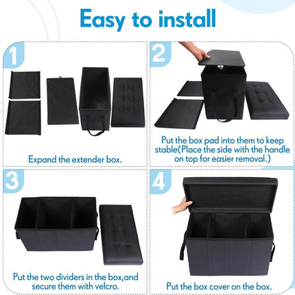 Car Back Seat Extender for Dogs up to 300lbs Car Seat Extender Back and Front Gap Filler with Storage Prevent Your Dogs from Falling Off(1 Pack).