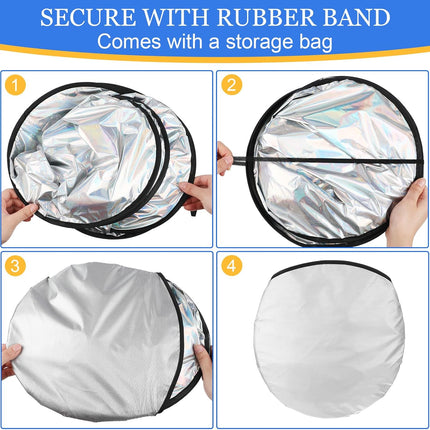 2 Pcs 31 x 28 Inch Car Windshield Sun Shade Foldable, Hologram Foil Front Windshield Shade for Car Truck SUV Van Blocks UV Rays Sun Visor Protector (Iridescent Mermaid Style).