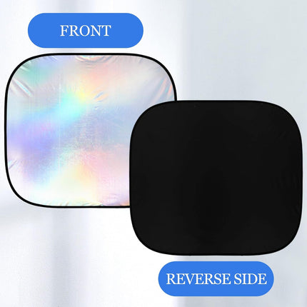2 Pcs 31 x 28 Inch Car Windshield Sun Shade Foldable, Hologram Foil Front Windshield Shade for Car Truck SUV Van Blocks UV Rays Sun Visor Protector (Iridescent Mermaid Style).