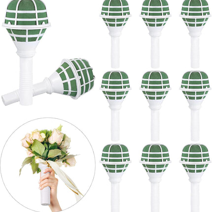 Wedding Bouquet Holder Bridal Bouquet Holders for Artificial Flowers Foam Bouquet Holder Handle for Weddings Flower Arrangement Gardening Supplies (10 Pieces).