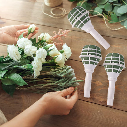 Wedding Bouquet Holder Bridal Bouquet Holders for Artificial Flowers Foam Bouquet Holder Handle for Weddings Flower Arrangement Gardening Supplies (10 Pieces).