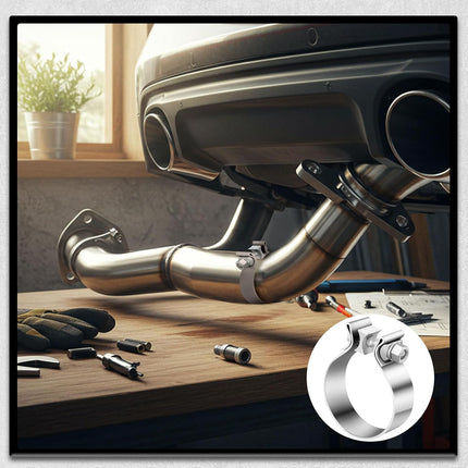 4 Pcs 3 Inch Muffler Clamp, Narrow Band Muffler Clamp Stainless Steel for Pipes and System Repair.