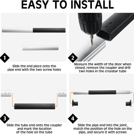 2 Pcs RV Screen Door Handle Cross Bar, Adjustable Camper Door Grab Bar 21-5/8 to 28-5/8 with Non Slip Grip Aluminum Support Handle for Trailer, Motorhome, Truck, Camping, Travel RV Accessories.