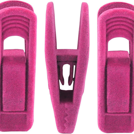 30 Pack Hot Pink Velvet Hanger Clips, Strong Hanger Clips Perfect for Organizing Skirts/Pants/Thin Felt Hangers.