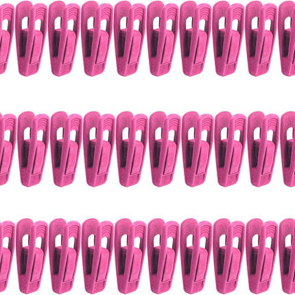 30 Pack Hot Pink Velvet Hanger Clips, Strong Hanger Clips Perfect for Organizing Skirts/Pants/Thin Felt Hangers.