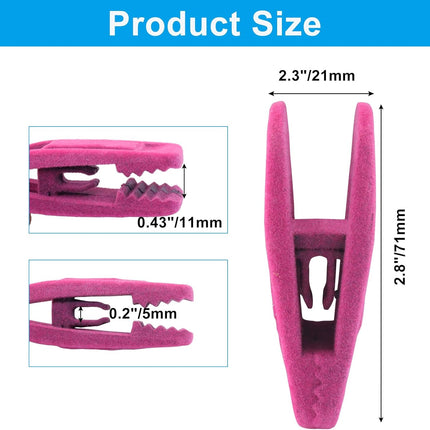 30 Pack Hot Pink Velvet Hanger Clips, Strong Hanger Clips Perfect for Organizing Skirts/Pants/Thin Felt Hangers.