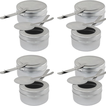 8 Pack Stainless Steel Fuel Holder,Canned Heat Holder，Safety Cover Buffet Warmer, Buffet Warming Trays for Barbecue Buffets Parties(Silver).