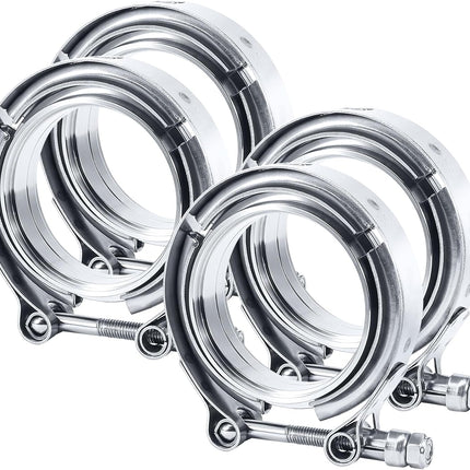 3.0 Inch V Band Clamp with Flange Male Female 304 Stainless Steel 4PCS.