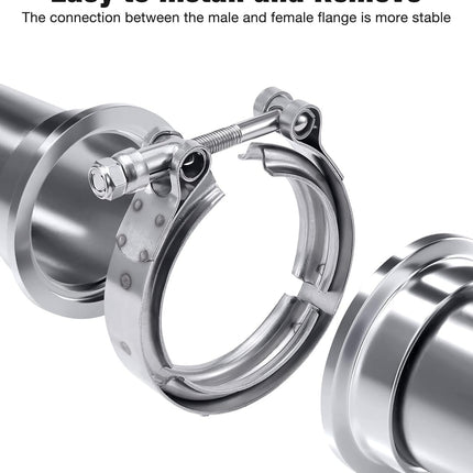 3.0 Inch V Band Clamp with Flange Male Female 304 Stainless Steel 4PCS.