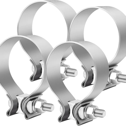 3 inch Exhaust Clamp, 3" Narrow Band Muffler Clamp Stainless Steel for Heavy-duty Exhaust systems, Downpipes, Catback Exhausts, Mufflers,Tailpipes 4 Pack.