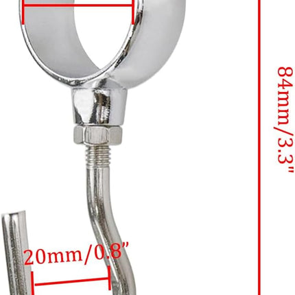 Wardrobe Closet Hook Stainless Steel Hanging Tube Rod Hook Fit for 25mm Rod -Pack of 12.