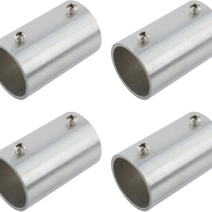 Straight Pipe Fitting Connector Fit 1-1/4" OD Pipe 2-Way Stainless Steel Rail Pipe Fittings for DIY Shelf Garden Support, Handrail, 2.36"/60mm Length -4pcs.