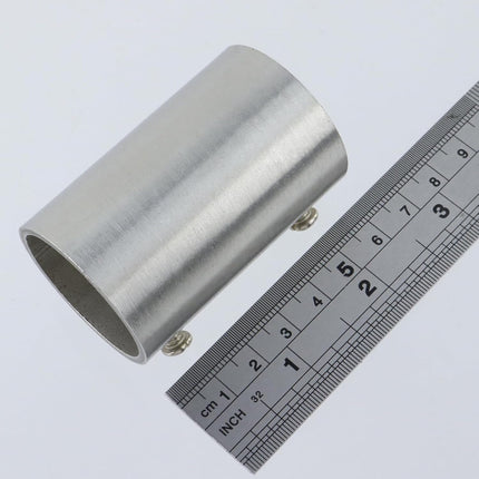 Straight Pipe Fitting Connector Fit 1-1/4" OD Pipe 2-Way Stainless Steel Rail Pipe Fittings for DIY Shelf Garden Support, Handrail, 2.36"/60mm Length -4pcs.