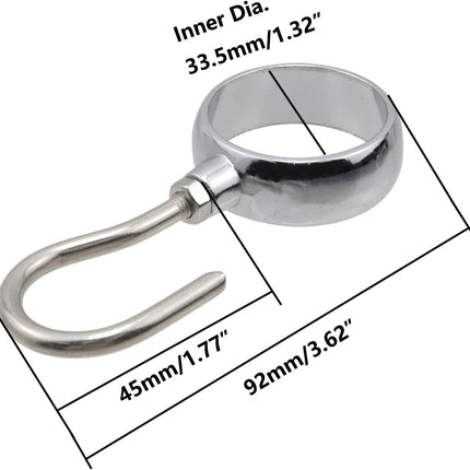Stainless Steel Closet Rod Hook Robe Tube Hook Wardrobe Hooks for Hanging, Fit for32mm/1.26" Dia Rod -10pcs.