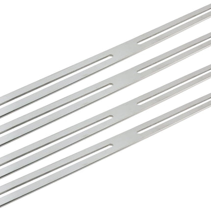 Adjustable Straight Brace Flat Mending Plates for Wood Stainless Steel Straight Bracket with Slot for Board, Bed Frame and Furniture, Silver, 14" x 0.95" -4pcs.