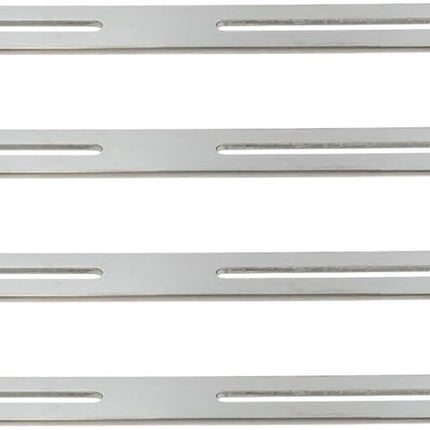 Adjustable Straight Brace Flat Mending Plates for Wood Stainless Steel Straight Bracket with Slot for Board, Bed Frame and Furniture, Silver, 14" x 0.95" -4pcs.