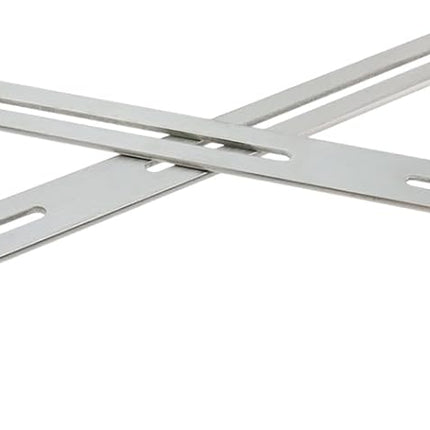 Adjustable Straight Brace Flat Mending Plates for Wood Stainless Steel Straight Bracket with Slot for Board, Bed Frame and Furniture, Silver, 14" x 0.95" -4pcs.