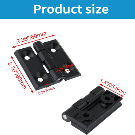 Black Butt Hinge Zinc Alloy Door Hinge Heavy Duty Boat Hatch Hinges Residential Bed Room Hinge for Doors Hardware 2.36" x 2.36" -4pcs.