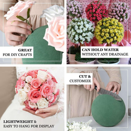 Efavormart Green DIY Flower Arrangements Craft Foam Ball, Smooth Floral Foam Ball 12".