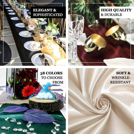 Efavormart 10 PCS 12"x108" Olive Green Satin Table Runner.